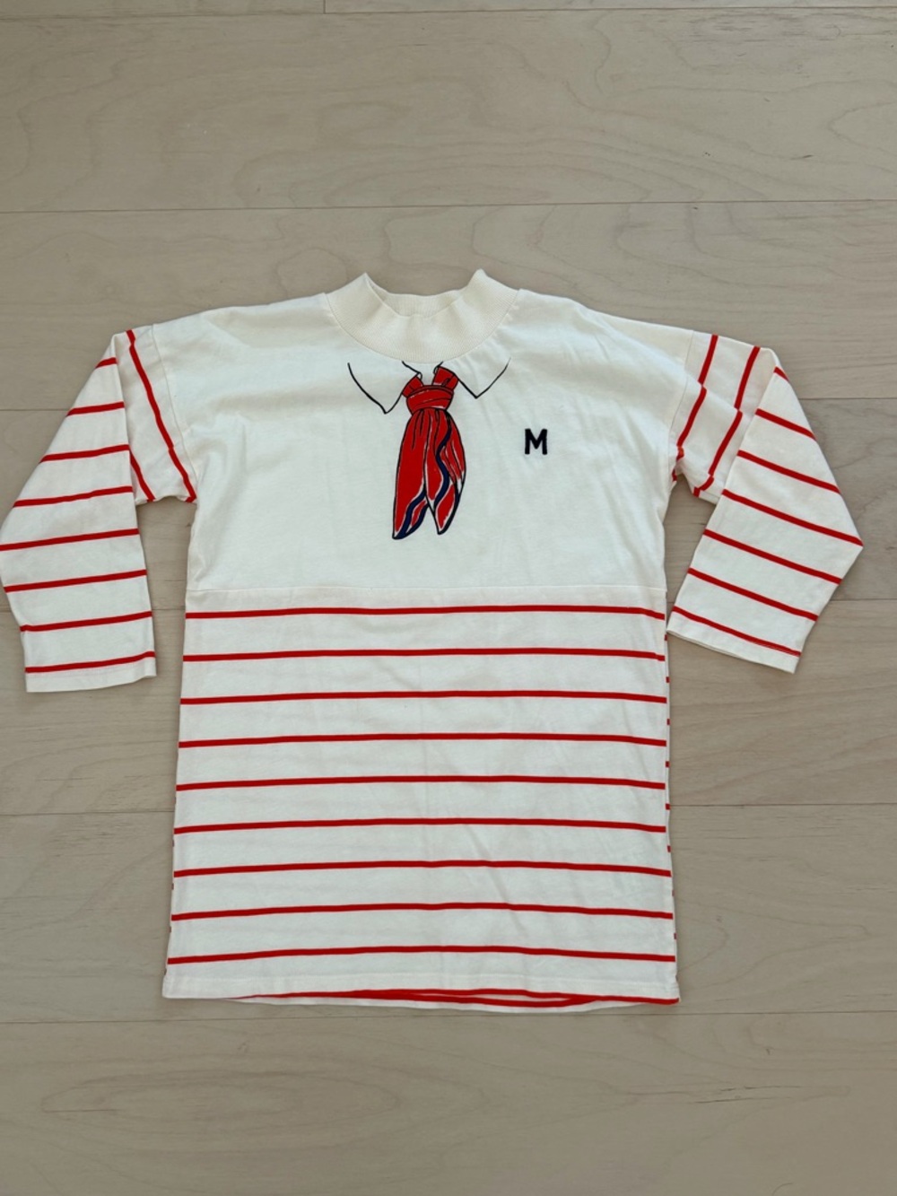 Mini Rodini Cream and Red Striped Sailor Dress - Picture 2 of 5